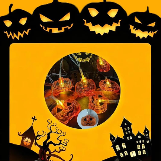 Pumpkin String Lights – 3m / 20 LED, Battery Powered – photo 2