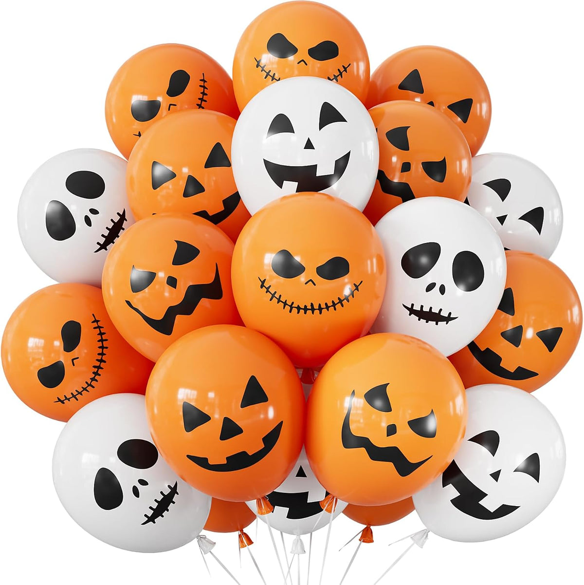Ghost Balloons – 12 in, 50-Pack Halloween Party Balloons – photo
