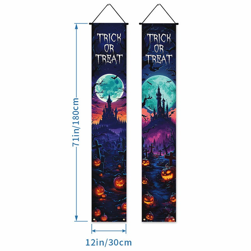 Trick or Treat Outdoor Porch Banner – Halloween Sign – L009