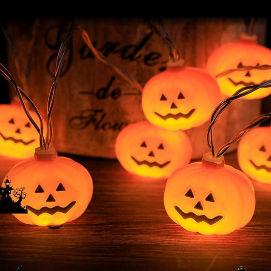 Pumpkin String Lights – 20 LED, 10 ft, Battery or USB, IP44 – photo 1