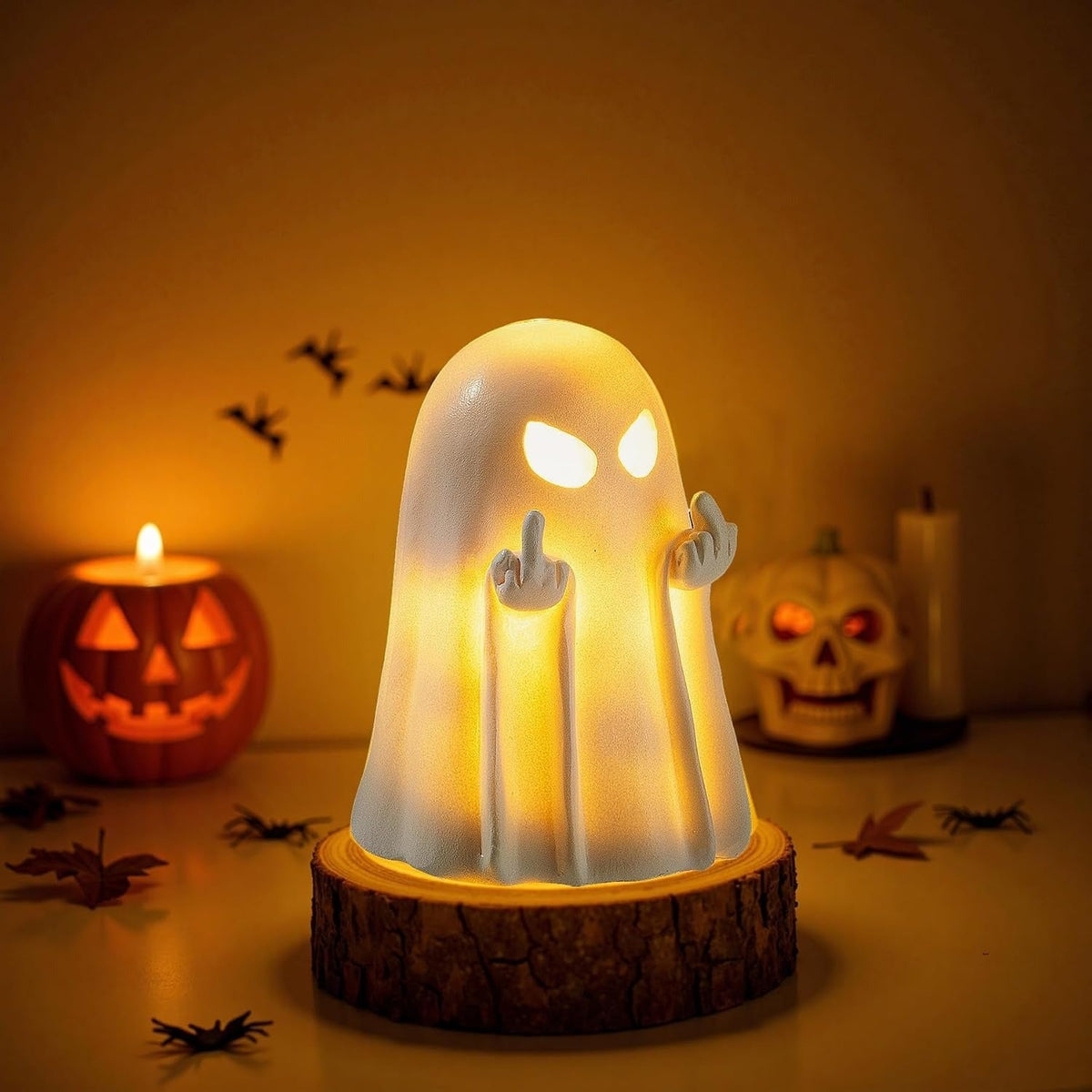 Cute ghost figurine, matte resin Halloween statue