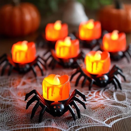 Spider LED Tea Lights – 12-Pack Flameless Battery Candles – photo 1