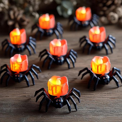 Spider LED Tea Lights – 12-Pack Flameless Battery Candles – photo 2