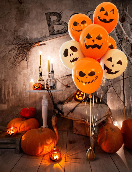 Ghost Balloons – 12 in, 50-Pack Halloween Party Balloons – photo 2