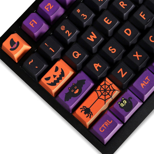 Halloween Black Cat Keycaps – 129-Key PBT Set – photo 2