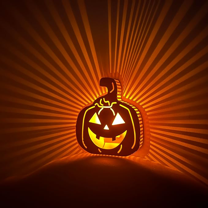 Jack-O'-Lantern Wooden Night Light – Flameless Glowing Decor – photo 2