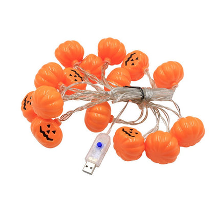 Pumpkin String Lights – 20 LED, 10 ft, Battery or USB, IP44 – photo 3