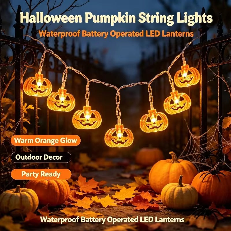 Pumpkin String Lights – 3m / 20 LED, Battery Powered – photo 3