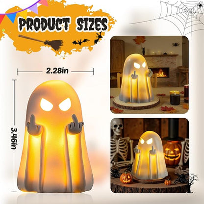Cute Ghost Figurine – Resin Halloween Statue – photo 3