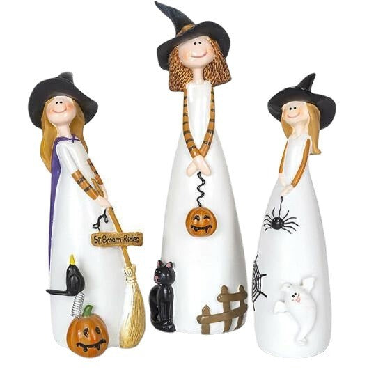Halloween cute witch figurines, set of 3