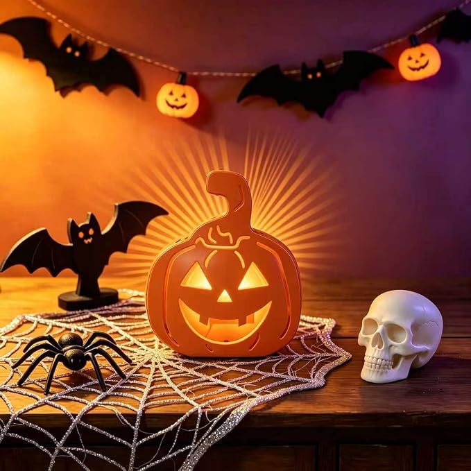 Jack-O'-Lantern Wooden Night Light – Flameless Glowing Decor – photo 4