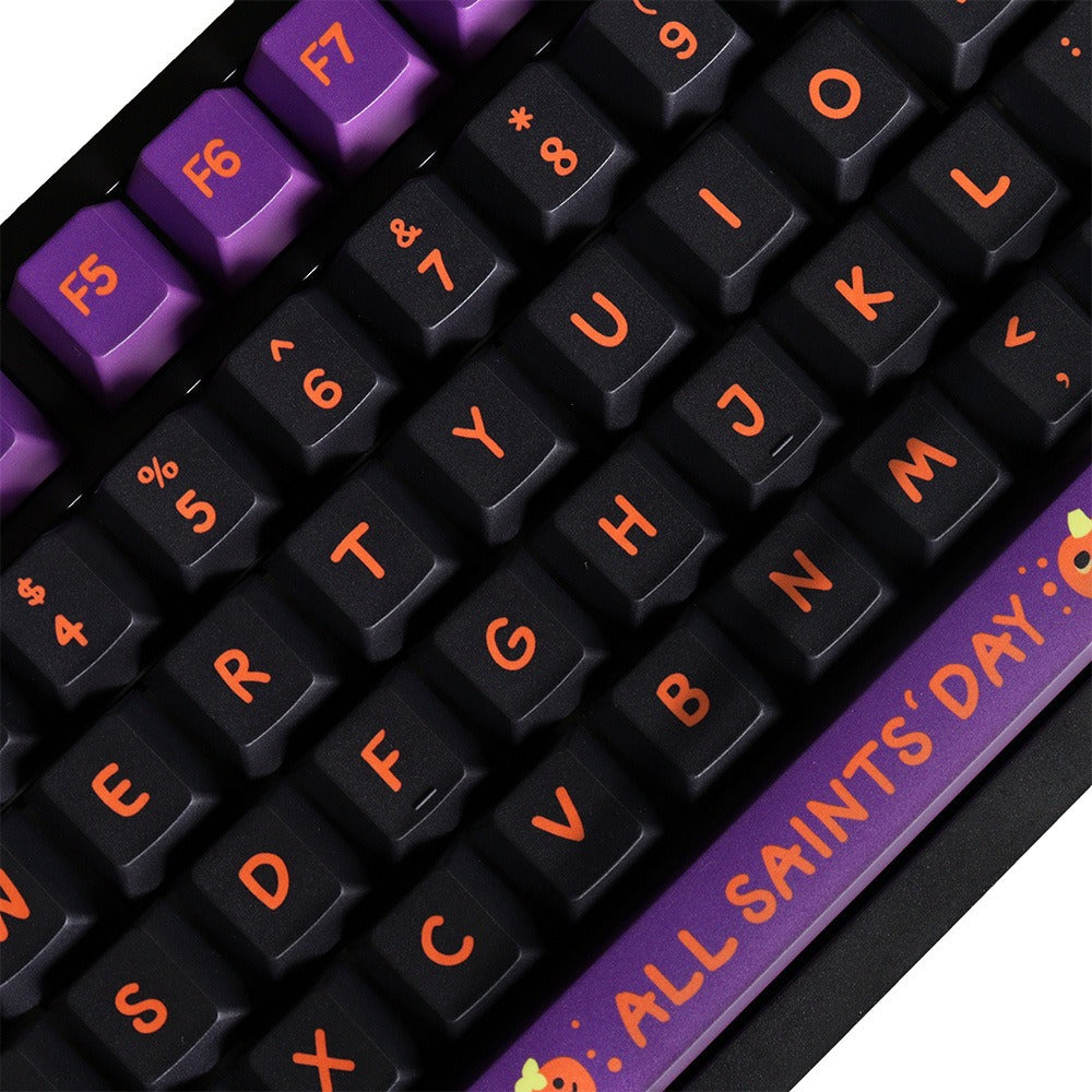 Halloween Black Cat Keycaps – 129-Key PBT Set – photo 4