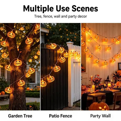 Pumpkin String Lights – 3m / 20 LED, Battery Powered – photo 4