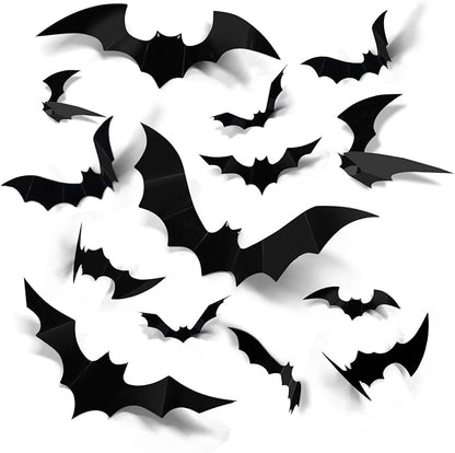3D Bats Wall Decor – 60-Pack, 4 Sizes, Halloween Window Stickers – photo 4