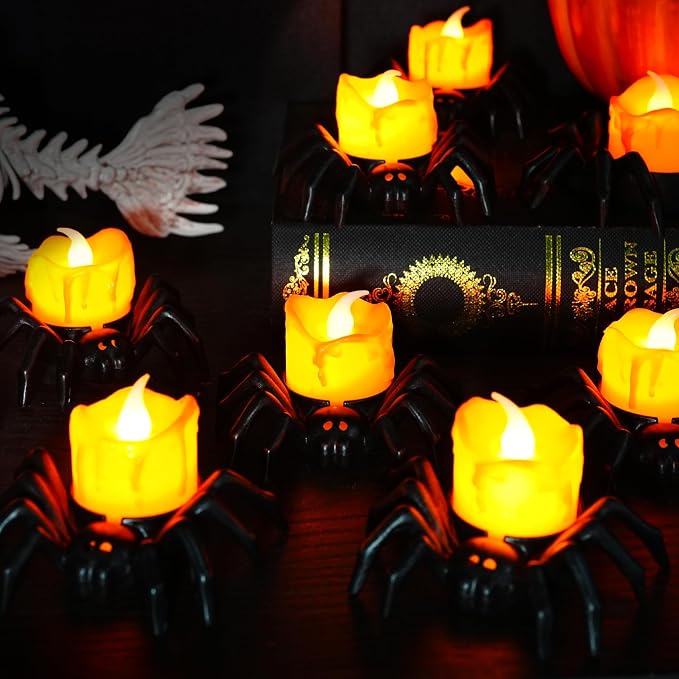 Spider LED Tea Lights – 12-Pack Flameless Battery Candles – photo 5