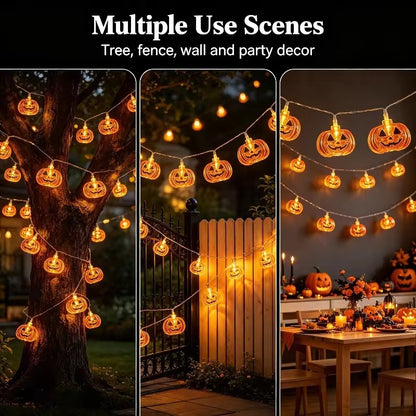 Pumpkin String Lights – 3m / 20 LED, Battery Powered – photo