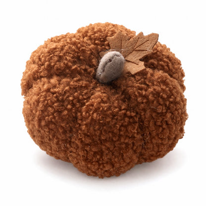 Plush fabric pumpkin, coffee brown