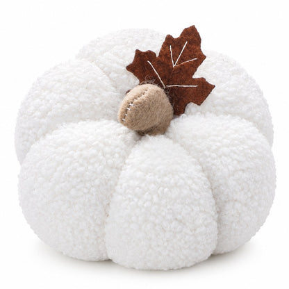 Plush fabric pumpkin, white